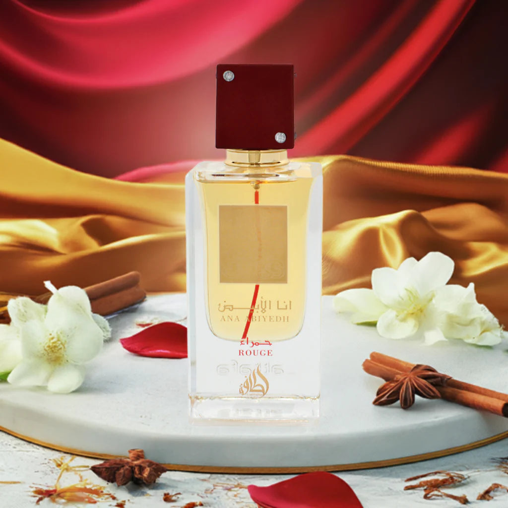 Lattafa Ana Abiyedh Rouge – Perfume Árabe Ambarado y Dulce